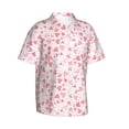 thumbnail image 2 of Daiia Cute Hand Drawn Hearts Hawaiian Shirt for Men Gentle Cotton Regular Short Sleeve Casual-Large, 2 of 9