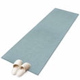 thumbnail image 2 of Haze Blue Area Rugs 2x6 for Kitchen Runner Rug, Farmhouse Burlap Solid Blue Color Modern Linen Texture Non Slip Washable Rug Runner, Low Pile Indoor Floor Carpet Bathroom Rugs for Bedroom, Kids Room, 2 of 9