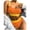 Orange, variant on MGDXOX Women's Sports High Waisted Swimsuits Two Piece Scoop Neck Crop Top Bikini Cheeky High Cut Ribbed Color Block Bathing Suit Orange M
