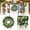 G7_Green 24", variant on Veeogra Artificial Floral Front Door Wreath,12" Brown Burlap Bow Mini Baby Breath Wreath,Rustic Handmade Floral Decor,Spring Summer Wreaths,Front Door Entryway Decor,Outdoor Wreaths For Front Door