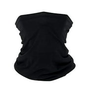 Face Mask Bandana & Neck Gaiter - Reusable, Washable & Breathable Cloth Shield, Cover & Scarf for UV, Sun & Dust Protection (Black)