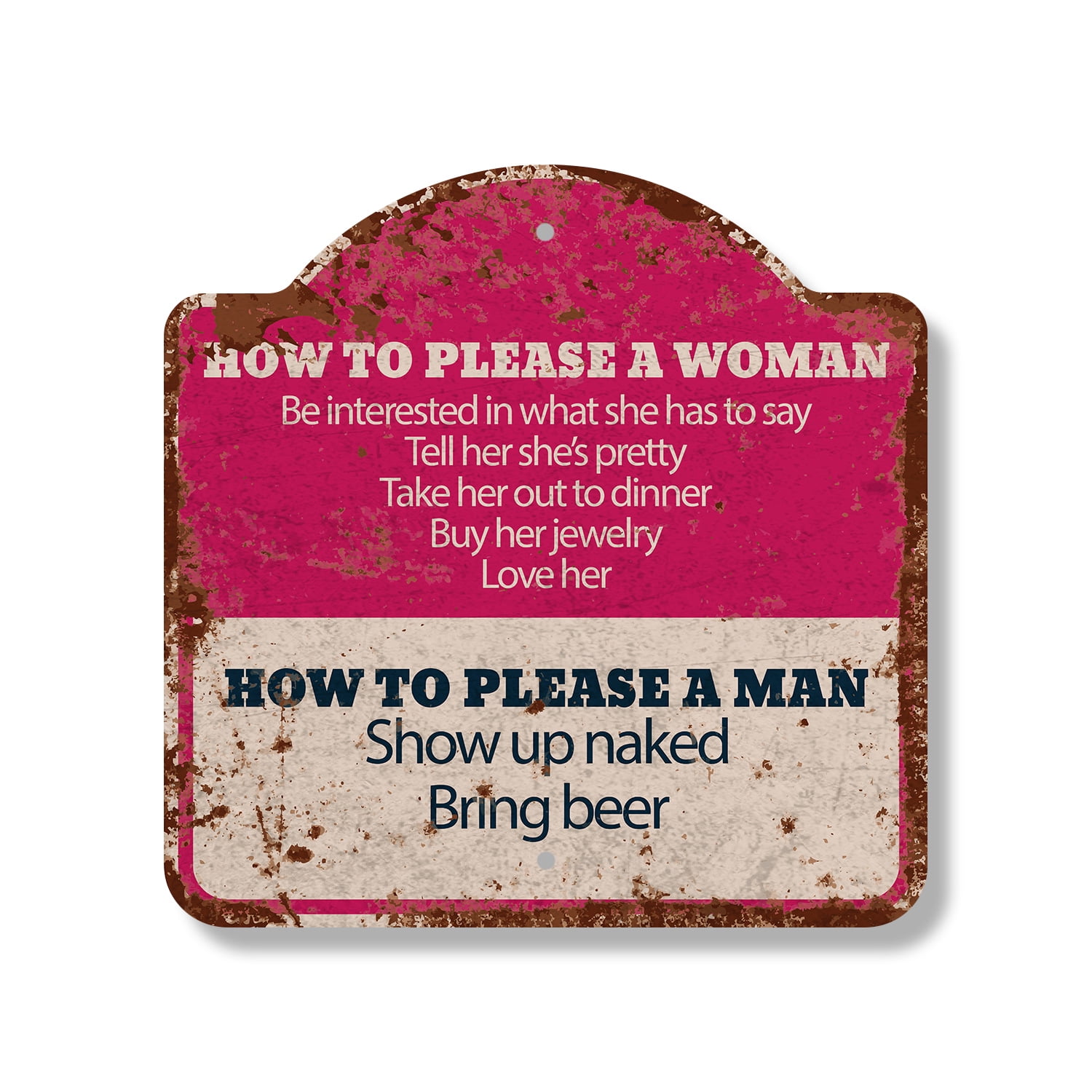 Rustic Vintage How To Please A Woman 12" X 12" Sign | Indoor/Outdoor Plastic | SignMission Designer Men Women Relationship Love Novelty Gift Funny Joke Gag Road Garage