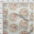 thumbnail image 2 of oneOone Cotton Jersey Peach Fabric Mandala Watercolor Dress Material Fabric Print Fabric By The Yard 58 Inch Wide, 2 of 4