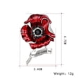 thumbnail image 2 of POINTERTECK Grande Broche Rouge Popy Épingle Fleur Diamante Broch Vintage Argent Cristal Cadeau, 2 of 6
