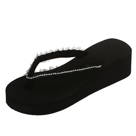 

TOYFUNNY Womens Summer Point Drill Flip Flops