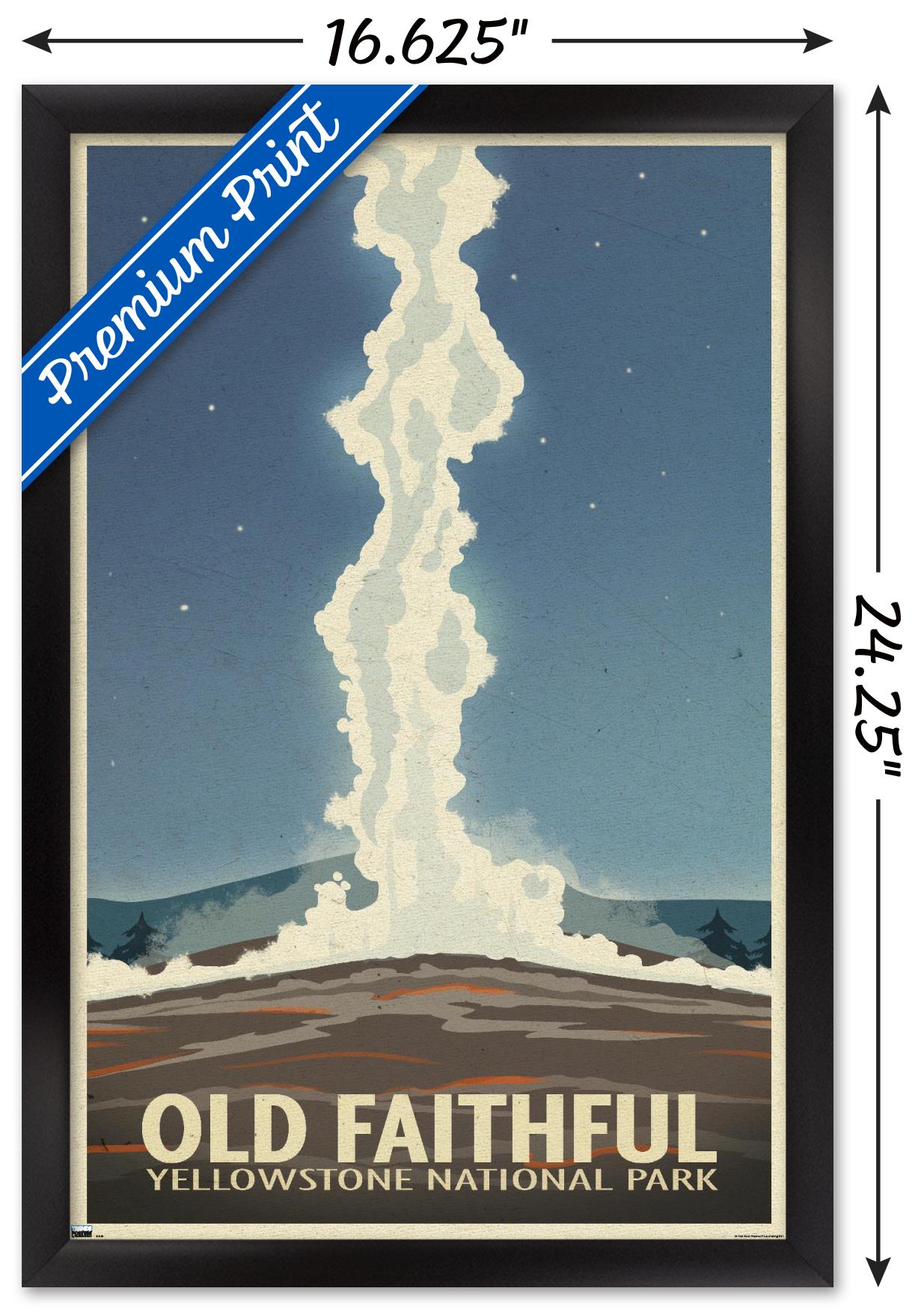 Old Red Truck - Old Faithful Wall Poster, 14.725" x 22.375" Framed