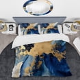 thumbnail image 2 of DESIGN ART Designart "Dark Blue and Gold Strokes VIII" Blue Modern - Bedding Cover Set With Shams Twin, 2 of 6