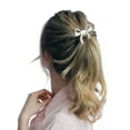 thumbnail image 3 of Unique Bargains 1 Pc Ponytail Buckle Hair Clip Faux Pearl Bow Hair Ponytail Cuff for Women Silver Tone, 3 of 6
