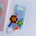 thumbnail image 1 of Funda de teléfono de silicona a prueba de golpes para Samsung Galaxy Z Flip 3 5G, brazalete de cadena transparente de color contrastante qym unisex, 1 of 2
