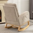thumbnail image 6 of BIGWOO Rocking Chair with Footrest and Rubber Wood Rocking Legs,26.77"D X 38.36"W X 39.76"H Beige, 6 of 8