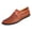 Brown, variant on Mens Mesh Stitching Leather Patchwork Oxfords Slip on Penny Loafers Summer Fall Breathable Casual Closed Toe Sandals Walking Driving Flat Dress Shoes Brown Size 12