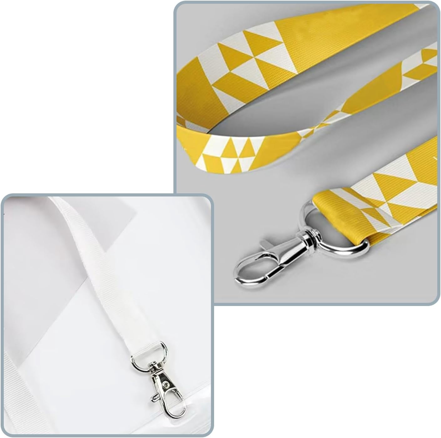 50 Pcs Sublimation Lanyards Blank Bulk White Neck Lanyards Heat Transfer for ID Badge Holder Keychain