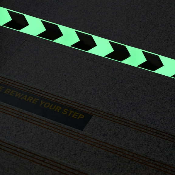 IBASETOY 1 Roll Caution Safety Adhesive Tape Glow in the Dark Arrow for Low Light Conditions