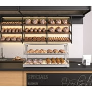 40 in. Glass Countertop Dry Bakery Display Case with Two Shelves and Bamboo Trays (DC-53C-B)