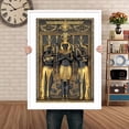 thumbnail image 2 of Impresiones de arte egipcio antiguo negro dorado, carteles 3D, Faraón y sus maidines, pintura de pared de lienzo para habitación, imágenes decorativas, 2 of 4