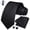 Black, variant on Mens Solid Color Necktie and Pocket Square with Tie Cufflinks Sets for Wedding Party Pink Ties
