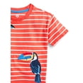 thumbnail image 7 of Wonder Nation Toddler Boys Short Sleeve Striped Graphic Tee with Zipper Pocket, Sizes 12M-5T, 7 of 7