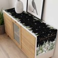 thumbnail image 4 of Christmas Table Runner 60 Inches Long Farmhouse Dress Scarves, Winter Xmas Trees Snowflakes Country Cabin Black Dining Tablerunner for Coffee Table/Kitchen Island/Party Décor, 13" x 60", 4 of 8