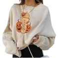 thumbnail image 2 of Pull Ample d'Halloween pour Femmes, Style Citrouille, Sweat à Manches Longues Col Rond pour Adultes, 2 of 6