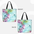 thumbnail image 4 of Sigee Dragonfly Floral Print Large Capacity Zippered Tote Bag - Durable, Stylish and Versatile for Everyday Use, 4 of 9