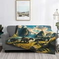 thumbnail image 2 of Naloa Valley River Dinosaur Flannel Blankets - Thick and Warm Blanket for Winter, Soft Fuzzy Plush King Blanket for All Seasons50"x40", 2 of 6