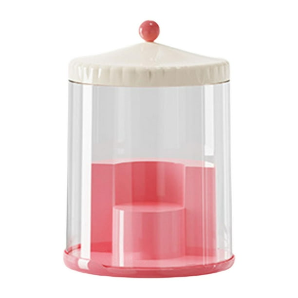 Expositor de muñecas transparente a prueba de polvo para coleccionables, modelo de casa de muñecas Rosa