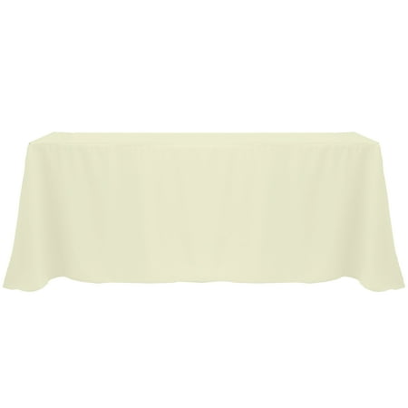 

Ultimate Textile (3 Pack) 90 x 156-Inch Rectangular Polyester Linen Tablecloth with Rounded Corners - for Wedding Restaurant or Banquet use Oyster