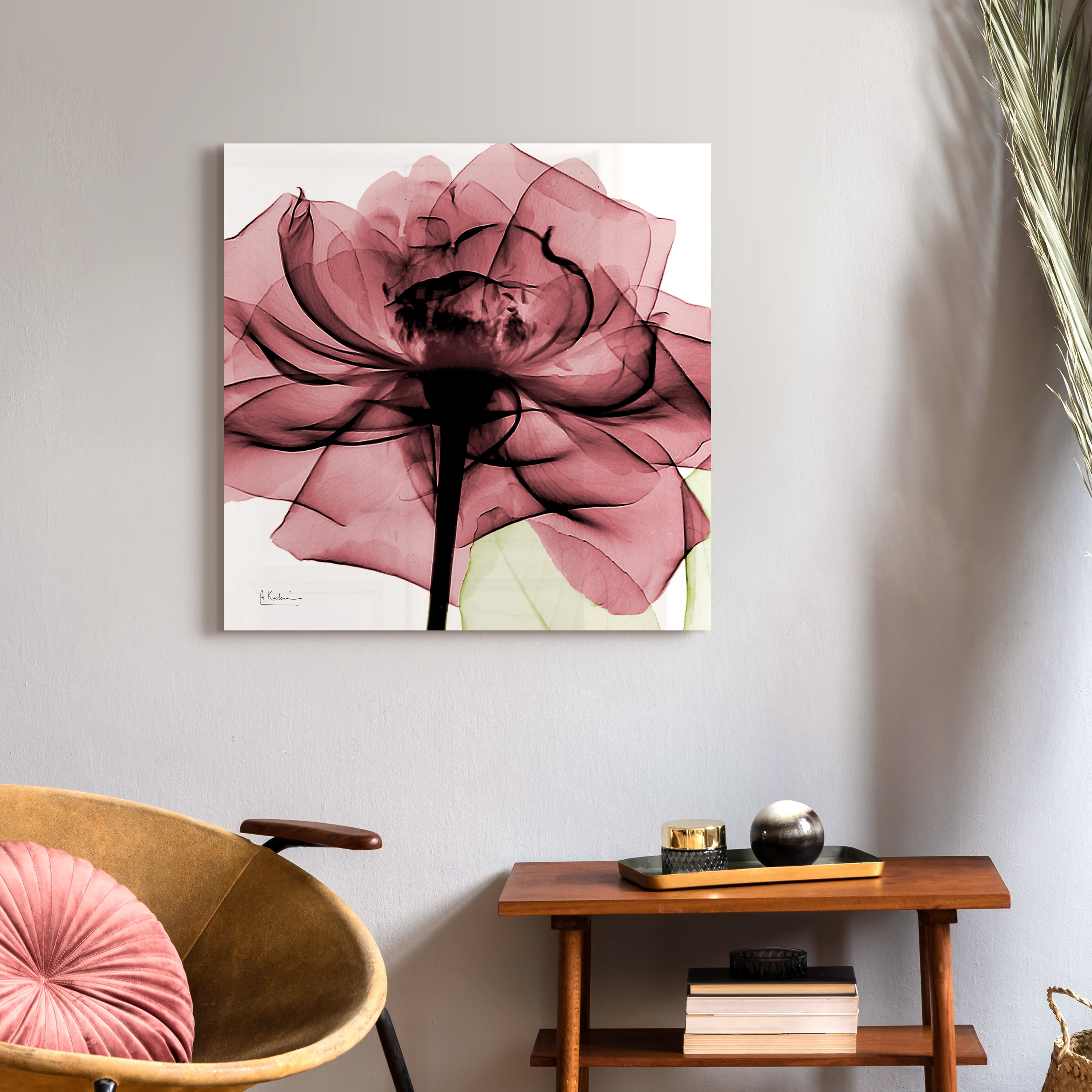 Empire Art Direct Chianti Rose II Frameless Free Floating Tempered Glass Panel Graphic Wall Art, 24" x 24" x 0.2", Ready to Hang