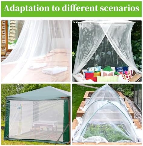 20x10Ft Mosquito Netting Garden Mesh Netting, Bug Insect Mosquito Fly Bird Net, Animals Barrier Protection Net, White 3x6 m