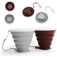 thumbnail image 2 of Faltbare Tasse Silikon, Versenkbare Zusammenklappbare Reisebecher, 270ml Leichtbecher mit Größerem Fassungsvermögen für Camping-Wanderungen Im Freien Ormromra MZQ-0695-1, 2 of 6