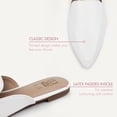 thumbnail image 3 of Hawkwell Women's Backless Slip on Slides Comfortable Loafer Shoes Flats Pointed Toe Mules,White PU,US 6, 3 of 5