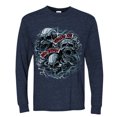 thumbnail image 2 of Wild Bobby, God Is My Judge Smokey Gray Skull Dark Pop Culture Mens Long Sleeve Shirt, Vintage Heather Navy, 3XL, 2 of 3