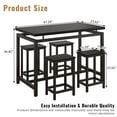 thumbnail image 5 of Syngar 5 Piece modern Wood and Metal Dining Table Set for 4 Black, 5 of 9