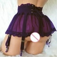 thumbnail image 4 of Idoravan Women's Basic Versatile Skirt Clearance Womens High Waist Solid Color Sexy Mesh Garter Garter Skirt Sexy Lingerie, 4 of 4