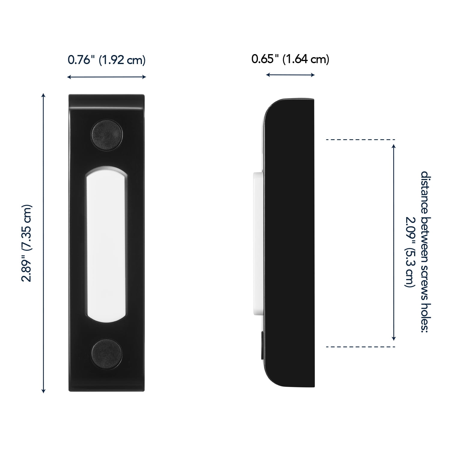 Heath Zenith Heath Zenith Black Metal Wired Lighted Push Doorbell Button