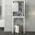 thumbnail image 2 of Costway Over the Toilet Bathroom Storage Cabinet with Sliding Barn Door & Adjustable Shelf, 2 of 9