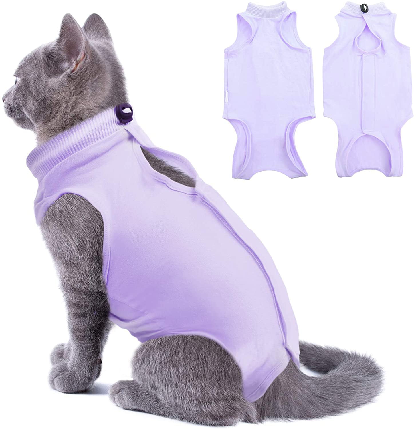 LIANZIMAU Cat Surgery Recovery Suit for Surgical Abdominal Wounds Home Indoor Pet Clothing E-Collar Alternative for Cats After Sterilization Pajama Suit 