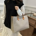 thumbnail image 3 of HUISZJ Retro Shoulder Bag, Large PU Leather Capacity Khaki Handbag, Vintage Shoulder Bag for Travel Commute Work (C), 3 of 7