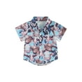 thumbnail image 2 of Boy Summer Shirt, 1-5Years Old Cartoon Pattern Printed Kid Lapel Neck Short Sleeve Tops Button Down Clothing for Children, 2 of 10
