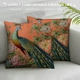 thumbnail image 3 of COMIO  Peacock Bird Floral Euro Sham Pillow Covers Chinoiserie Pillow Case Asian Animal Throw Pillow Blush Cushion Cover  Decorative Pillowcase Home Decor for Couch Bedroom Living Room, 3 of 5