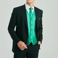 thumbnail image 4 of Mens Suit Dress Vest Green Tie Handkerchief Vests Set Slim Fit Formal Wedding Tuxedo Waistcoat 3PCS, 4 of 8