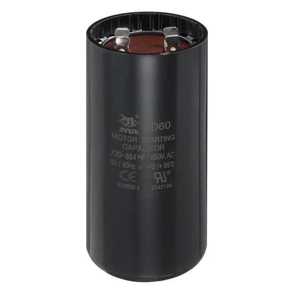 Uxcell CD60 Capacitor 720-864 UF/Mfd, 250 VAC CD60 Run Motor Start Capacitor for Electric Fan Motor Starting Well Pump, Black