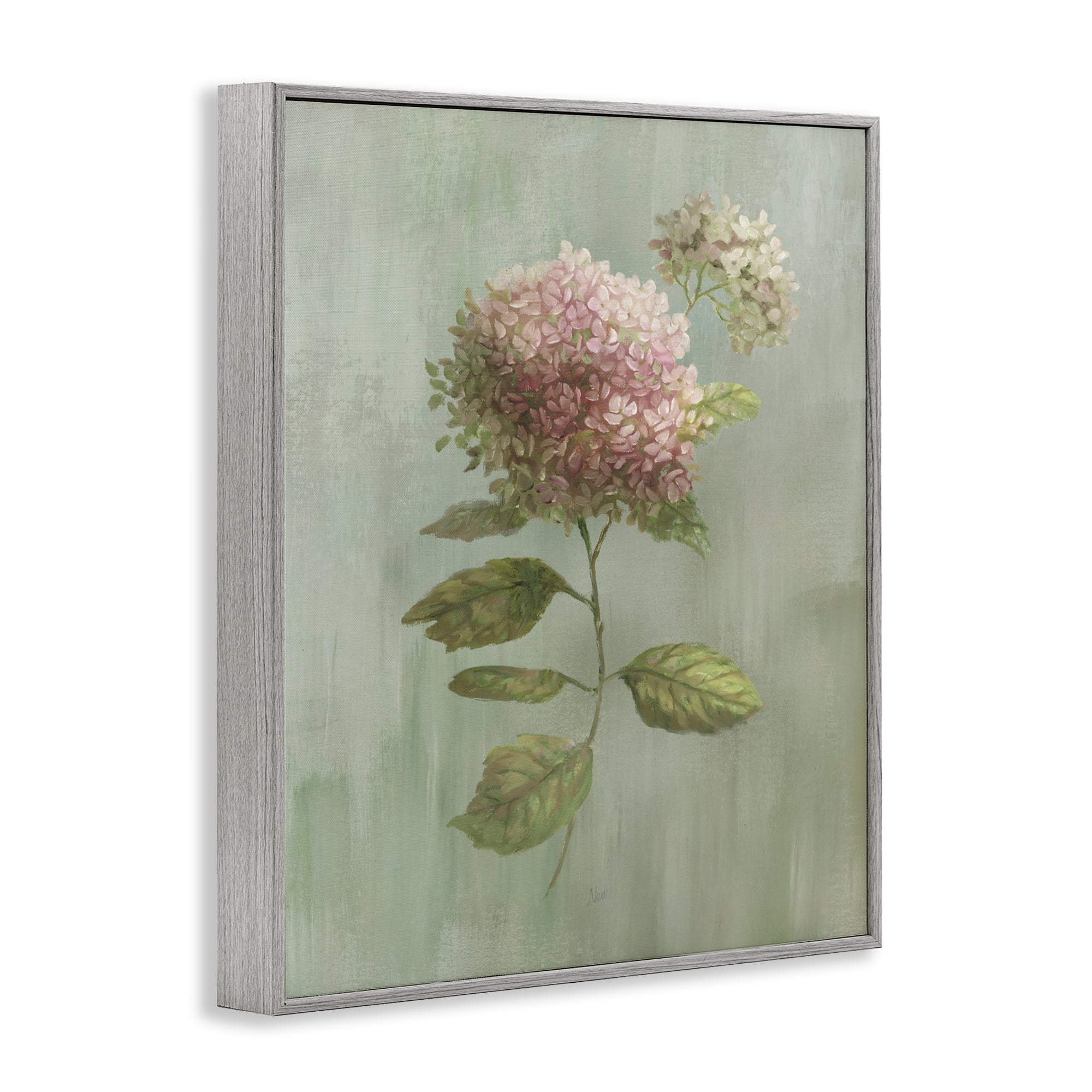 Stupell Industries Vintage Hydrangea Bushel Gray Framed Giclee Art, design by Nan