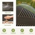 thumbnail image 3 of DEORAB Outdoor Rug Reversible 8x10' Patio Rug,Clearance Outside Plastic Waterproof Mat,Fordable Floor Rug for Patio, Camping, RV, Deck, Porch, Balcony, Backyard, black&brown, 3 of 6