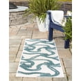 thumbnail image 4 of Unique Loom Outdoor Coastal Collection Area Rug - Tethered (2' x 6' Runner Ivory/Navy Blue), 4 of 9