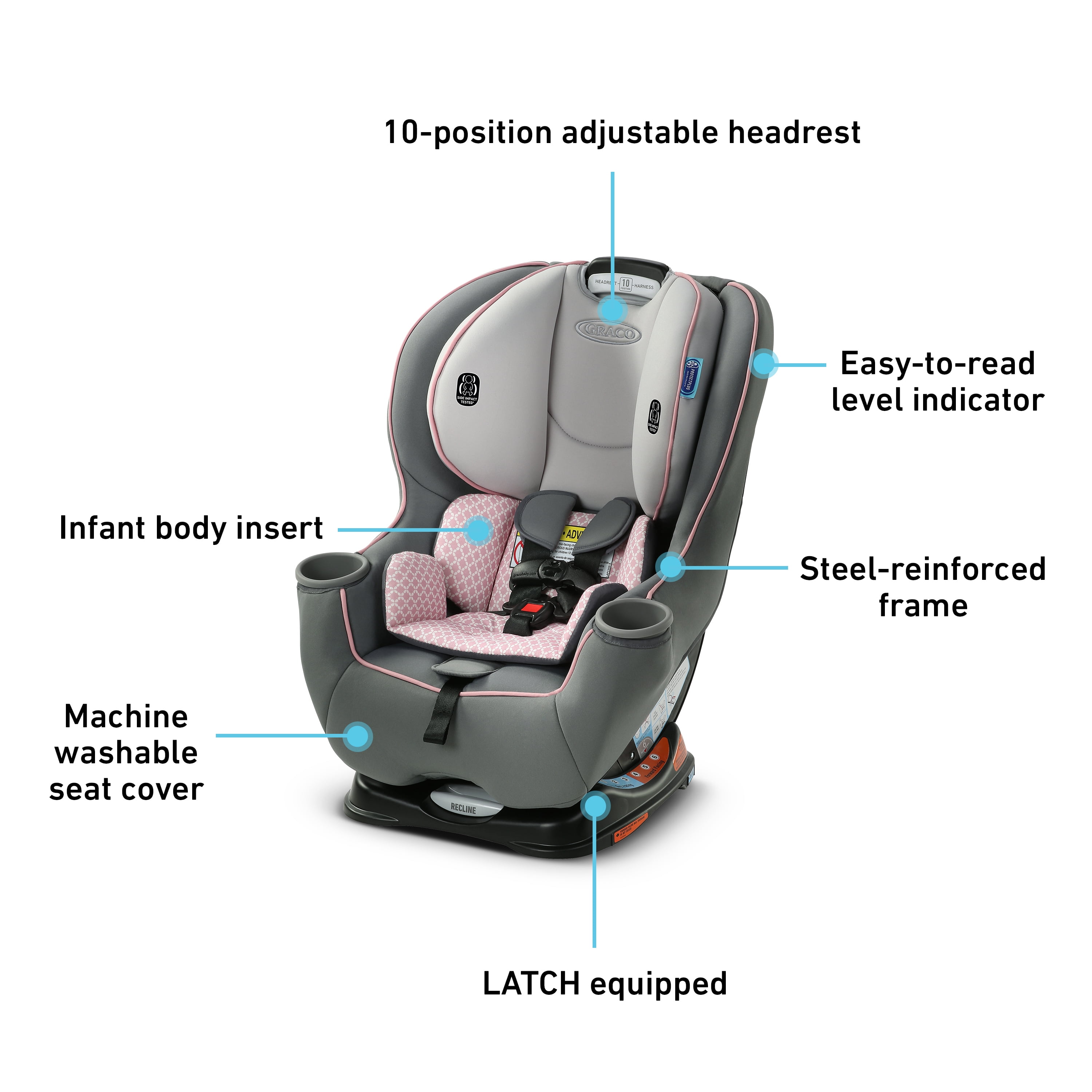 Graco Sequel 65 Convertible Car Seat with 2 Modes of Use Ellory