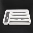 thumbnail image 3 of Gray Silverware Tray Fork Collection Container 5 Compartments Soft-grip Lining Plastic Cutlery Sto Banmo, 3 of 4