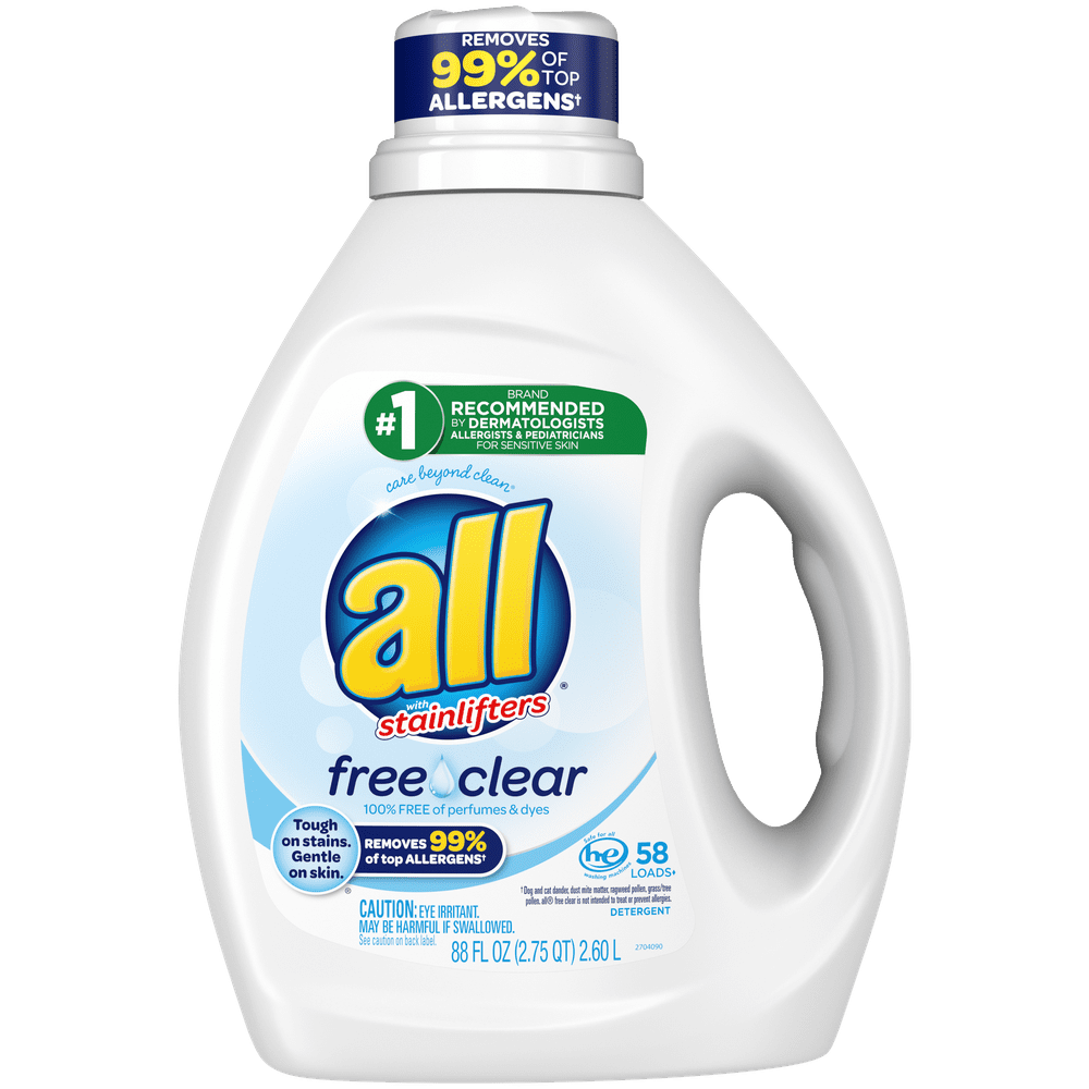 All Liquid Laundry Detergent 58 Loads Free Clear For Sensitive Skin