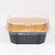 thumbnail image 1 of Zhuge 100 mini moldes de aluminio para hornear cupcakes con tapas, recipientes desechables para pasteles, moldes para flan, pudín, fiesta, boda (oro negro), 1 of 5