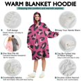 thumbnail image 5 of Pink and Black Of Leopard Print Wearable Oversized Blanket,Wearable Blanket Hoodie for Adults,Cozy Hooded Blankets with Super Pockets,Super Warm Fuzzy Pullover for Women & Men, 5 of 6